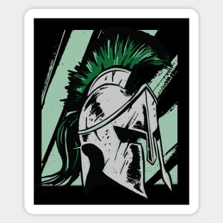 Gritty Spartan Helment Illustration Sticker